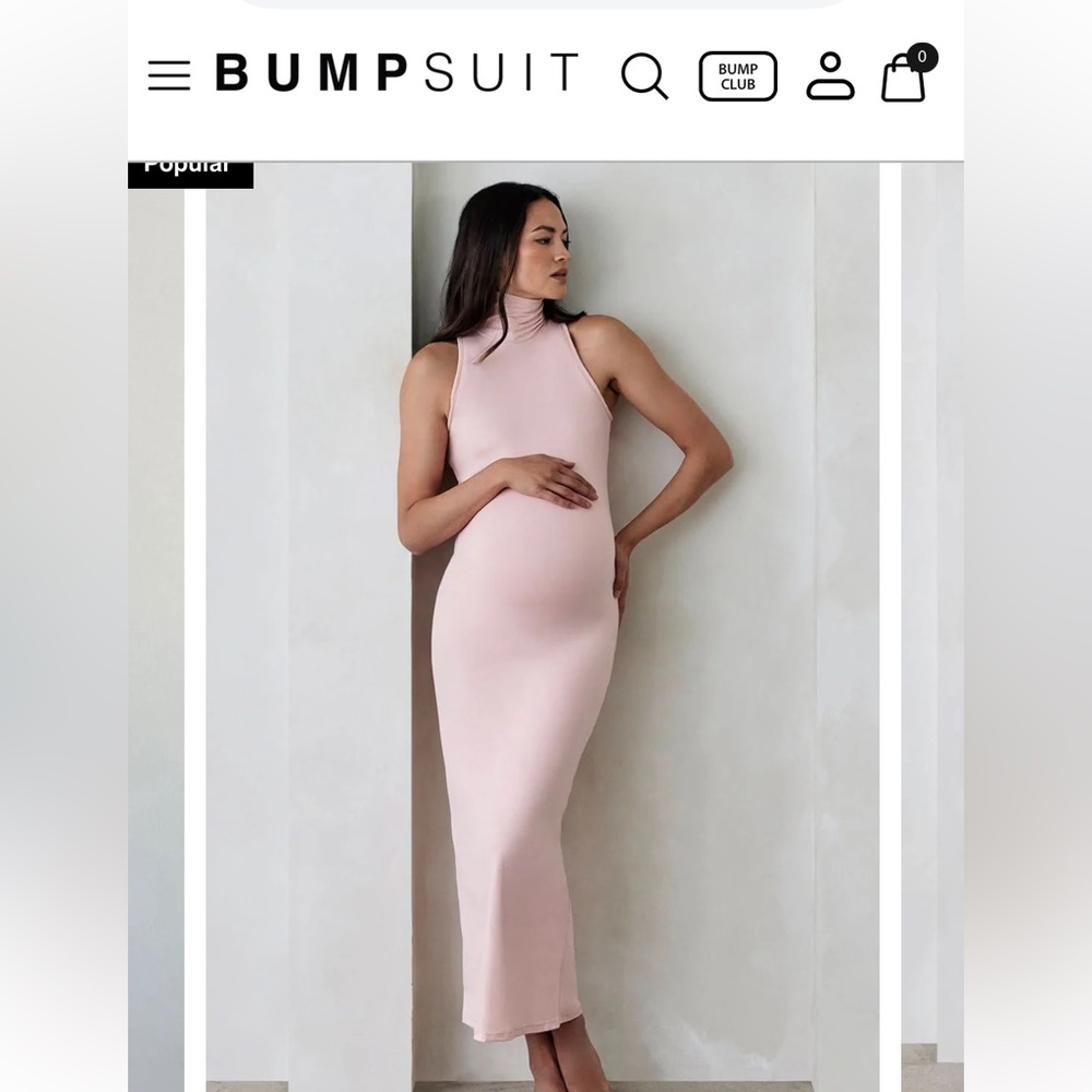 Bumpsuit Serena NWT sleeveless maxi dress with a turtleneck.
Brushed jersey